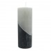 Glitter Line Pillar Candles Dark Grey & Light Grey